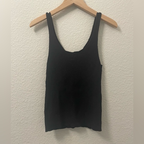 A new day basic knit black stretch tank - Picture 2 of 3